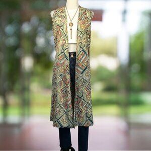 LuLaRoe Joy Long Vest – Earthy Tribal Vibes